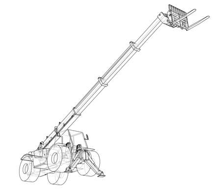 Forklift concept. 3d illustration