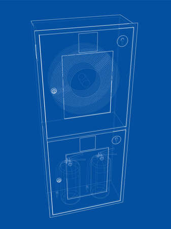 Firefighter tool in fire hose cabinetの写真素材
