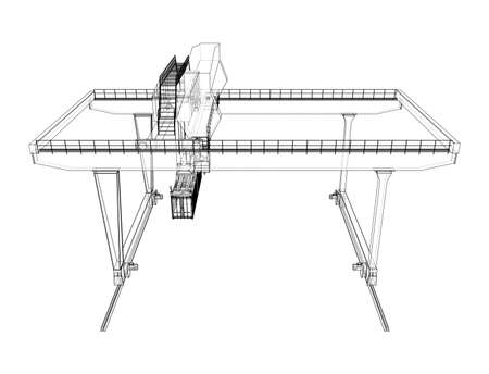 Rail-mounted gantry container crane outlineのイラスト素材