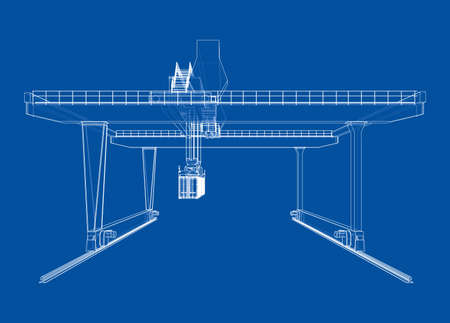 Rail-mounted gantry container crane outlineのイラスト素材
