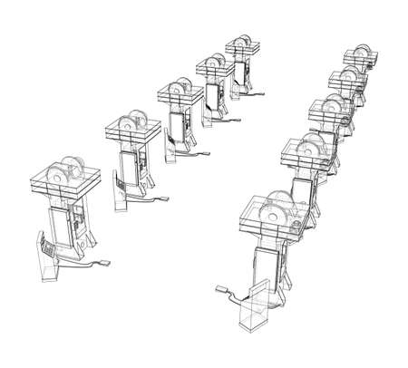 Friction screw press concept outline. Vectorのイラスト素材