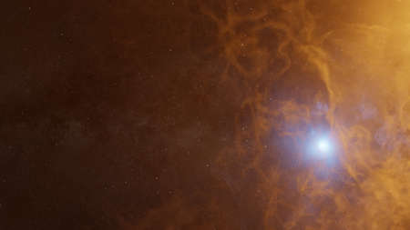 Color picture of the galaxy, orange nebula