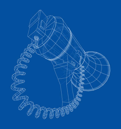 Megaphone concept outline. Vectorのイラスト素材