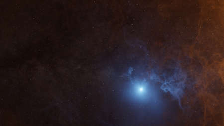 Color picture of the galaxy, blue nebulaの写真素材