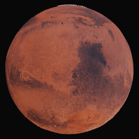 Planet Mars. Isolated on black background