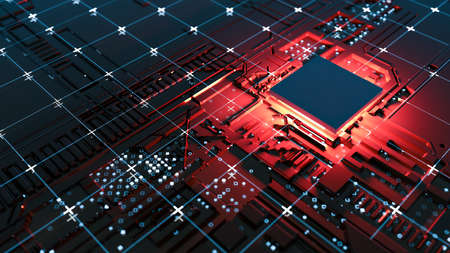 Abstract Central Computer Processors Concept. 3D illustration