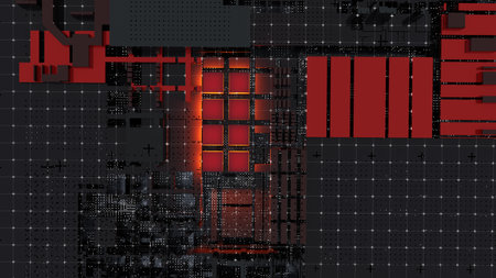 Abstract Central Computer Processors Concept. 3D illustrationの写真素材