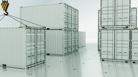 Group transport containers at the technological background