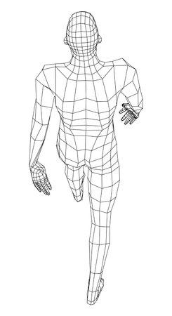 Wireframe walking man. Vectorのイラスト素材