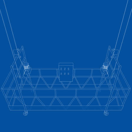 Empty construction elevator. Vectorのイラスト素材