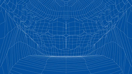 Wire-frame 3D teeth close up. Inside mouthのイラスト素材