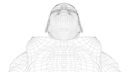 Wireframe female breast. Close-up viewのイラスト素材
