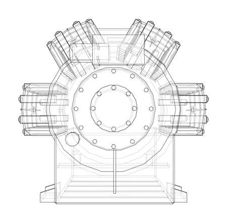 Air conditioning compressor. Vectorのイラスト素材