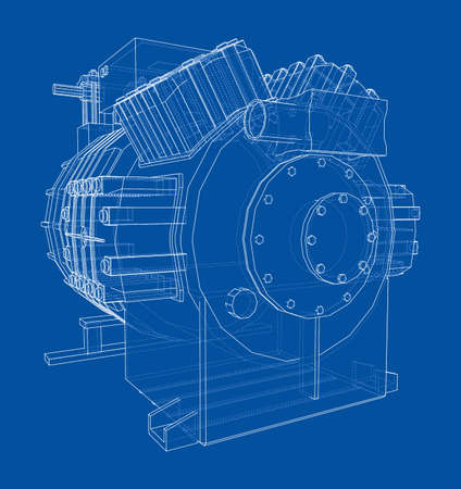 Air conditioning compressor. Vectorのイラスト素材