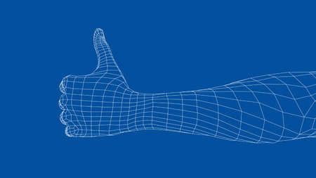 Thumb up hand sign.のイラスト素材