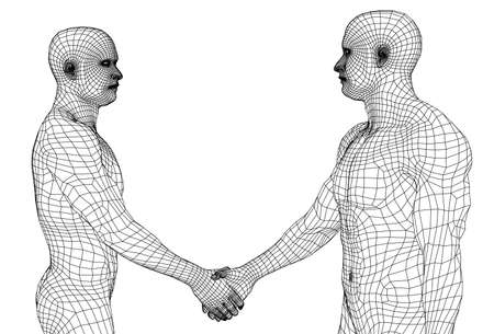 Two men shaking hands. Vectorのイラスト素材