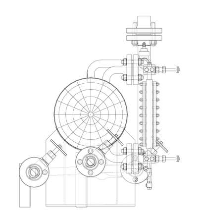 Industrial tank with valves. Vectorのイラスト素材