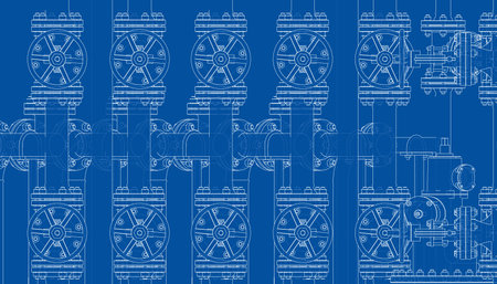 Valves and other industrial equipment. Vectorのイラスト素材