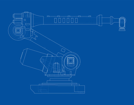 Industrial Robotic Arm. Vectorのイラスト素材