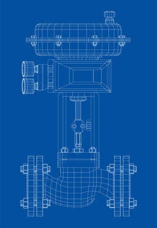 Valve with automatic electro-actuated. Vectorのイラスト素材