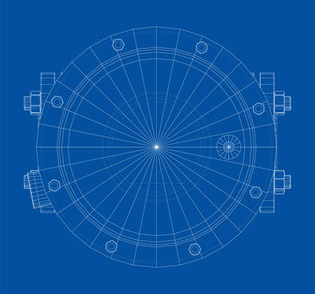 Valve with automatic electro-actuated. Vectorのイラスト素材