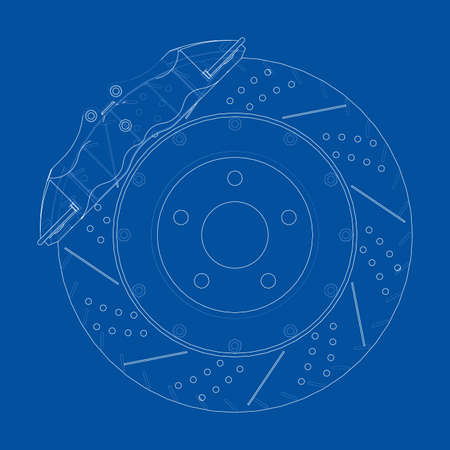 Brake disc outline. Vectorのイラスト素材
