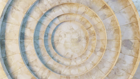 Top view of circle marble stage podium, 3d