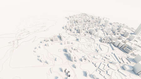 3d downtown white business downtownの写真素材