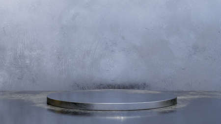 A metal pedestal for advertising productsの写真素材