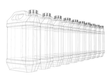 Cans of car liquids. Vectorのイラスト素材