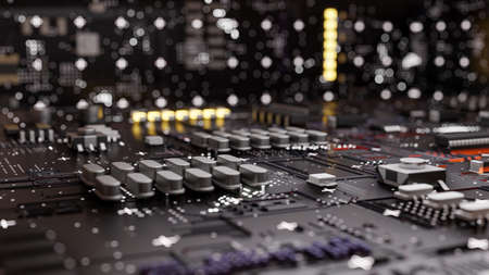Electronic circuit board close up
