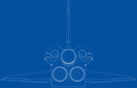 Space shuttle. Vector rendering of 3dのイラスト素材