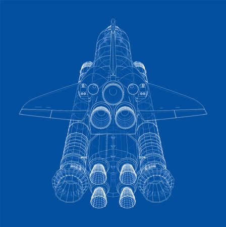 Rocket carrying space shuttleのイラスト素材