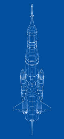 Rocket carrying space shuttleのイラスト素材