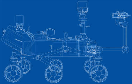 Mars exploration vehicle. Vector rendering of 3dのイラスト素材