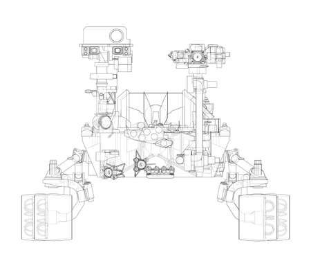 Mars exploration vehicle. Vector rendering of 3dのイラスト素材