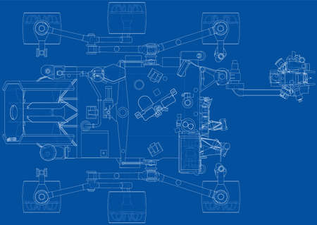 Mars exploration vehicle. Vector rendering of 3dのイラスト素材