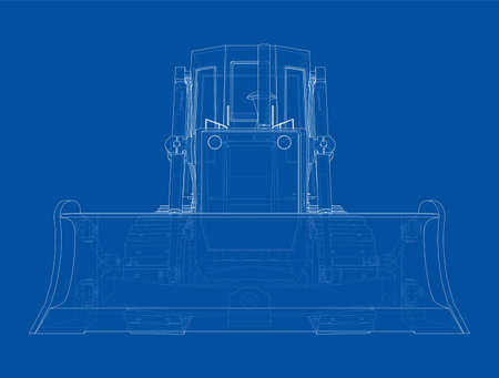 Earth mover, bulldozer. Vector rendering of 3dのイラスト素材