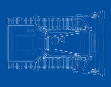 Earth mover, bulldozer. Vector rendering of 3dのイラスト素材