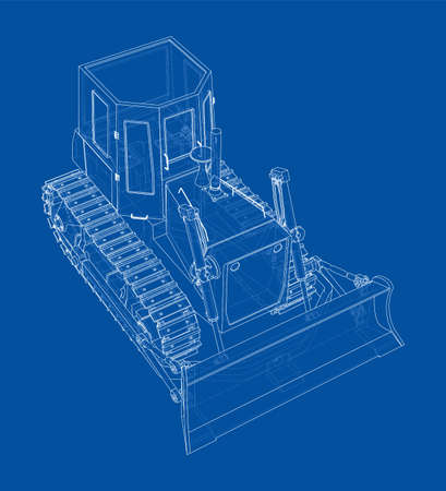 Earth mover, bulldozer. Vector rendering of 3dのイラスト素材