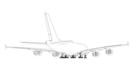 Passenger Airoplane. Vector rendering of 3dのイラスト素材