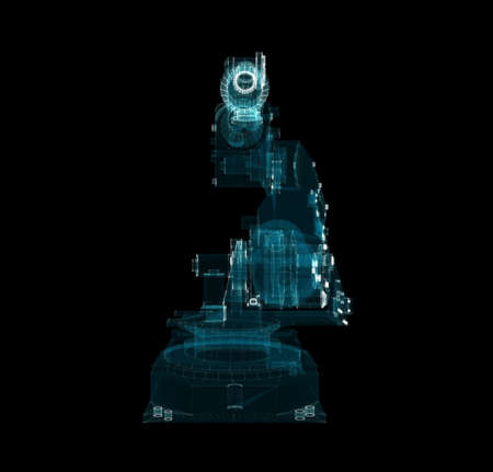 Industrial Robotic Arms Hologram. Interface element