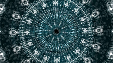 Circle neon particle flow. Technology background concept