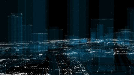 Futuristic Smart Digital City. Smart City And Technology Business Concept