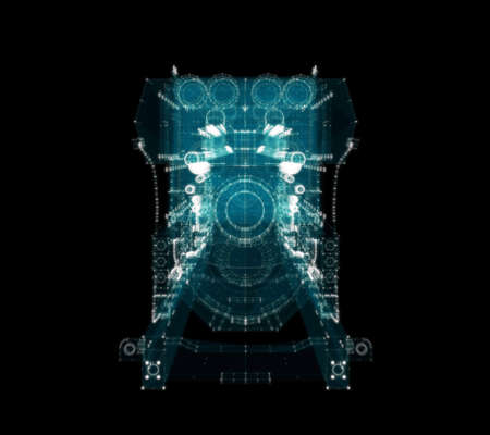 Hologram Large industrial Diesel generator. Energy Concept
