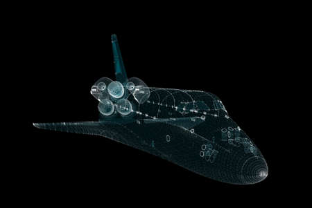 Abstract space shuttle of particles