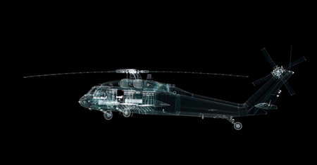 Helicopter Hologram. Military and Technology Concept