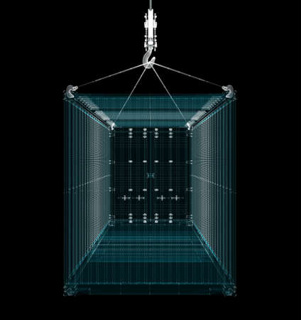 Cargo Shipping Container Hologram. Transport and Technology Conceptの写真素材