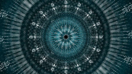 Circle neon particle flow. Technology background conceptの写真素材