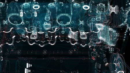 Abstract technology particles mesh background
